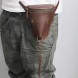 Maxbell Thigh Waist Bag Portable Versatile Belt Pouch for Outdoor Motorcycle Hicking brown