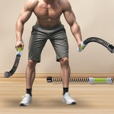 Maxbell 2 Pieces Fitness Battle Ropes Muscle Building Multipurpose Physical Training Green