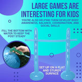 Maxbell Inflatable High Jump Bar Fitness Game Prop for Family Gatherings Adults Kids Blue