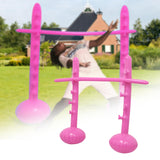 Maxbell Inflatable High Jump Bar Fitness Game Prop for Family Gatherings Adults Kids Pink