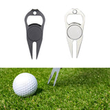 Maxbell Golf Divot Repair Fork Rustproof Zinc Alloy Bottle Opener for Outdoor Sports Black