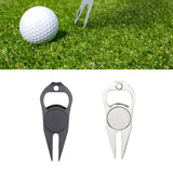 Maxbell Golf Divot Repair Fork Rustproof Zinc Alloy Bottle Opener for Outdoor Sports Black