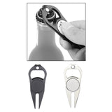 Maxbell Golf Divot Repair Fork Rustproof Zinc Alloy Bottle Opener for Outdoor Sports Black