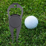 Maxbell Golf Divot Repair Fork Rustproof Zinc Alloy Bottle Opener for Outdoor Sports Black