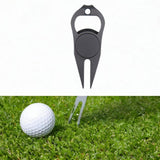 Maxbell Golf Divot Repair Fork Rustproof Zinc Alloy Bottle Opener for Outdoor Sports Black
