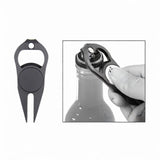 Maxbell Golf Divot Repair Fork Rustproof Zinc Alloy Bottle Opener for Outdoor Sports Black