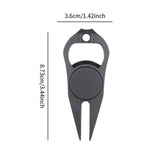 Maxbell Golf Divot Repair Fork Rustproof Zinc Alloy Bottle Opener for Outdoor Sports Black