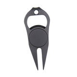 Maxbell Golf Divot Repair Fork Rustproof Zinc Alloy Bottle Opener for Outdoor Sports Black