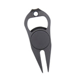Maxbell Golf Divot Repair Fork Rustproof Zinc Alloy Bottle Opener for Outdoor Sports Black