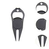 Maxbell Golf Divot Repair Fork Rustproof Zinc Alloy Bottle Opener for Outdoor Sports Black