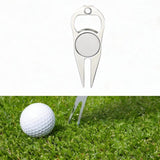 Maxbell Golf Divot Repair Fork Rustproof Zinc Alloy Bottle Opener for Outdoor Sports Silver