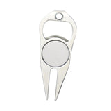 Maxbell Golf Divot Repair Fork Rustproof Zinc Alloy Bottle Opener for Outdoor Sports Silver