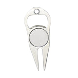 Maxbell Golf Divot Repair Fork Rustproof Zinc Alloy Bottle Opener for Outdoor Sports Silver