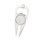 Maxbell Golf Divot Repair Fork Rustproof Zinc Alloy Bottle Opener for Outdoor Sports Silver