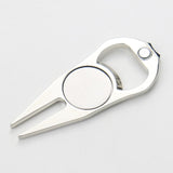 Maxbell Golf Divot Repair Fork Rustproof Zinc Alloy Bottle Opener for Outdoor Sports Silver