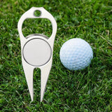 Maxbell Golf Divot Repair Fork Rustproof Zinc Alloy Bottle Opener for Outdoor Sports Silver