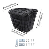 Maxbell Bicycle Storage Basket Metal Wire with Liner Bag for Riding Outdoor Shopping rear