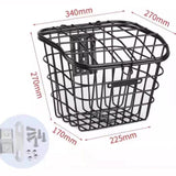 Maxbell Bicycle Storage Basket Metal Wire with Liner Bag for Riding Outdoor Shopping rear