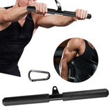Maxbell LAT Pull Down Bar Sturdy Tricep Straight Bar for Rowing Training Back Muscle with Carabiner