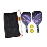 Maxbell 2x Beach Pickleball Rackets with 2 Pickleballs and Bag for Park Yard Outdoor Style A
