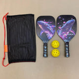 Maxbell 2x Beach Pickleball Rackets with 2 Pickleballs and Bag for Park Yard Outdoor Style A