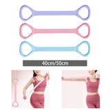 Maxbell Fitness Resistance Band 8 Yoga Gym Fitness Pulling Rope for Yoga Sports Purple 40 cm Length