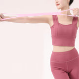 Maxbell Fitness Resistance Band 8 Yoga Gym Fitness Pulling Rope for Yoga Sports Pink 50 cm Length