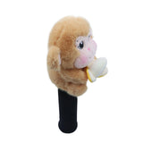 Maxbell Soft Plush Monkey Golf Wood Driver Headcover Golf Club Head Cover for Adults Light Brown