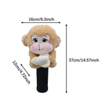 Maxbell Soft Plush Monkey Golf Wood Driver Headcover Golf Club Head Cover for Adults Light Brown