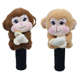 Maxbell Soft Plush Monkey Golf Wood Driver Headcover Golf Club Head Cover for Adults Light Brown