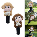 Maxbell Soft Plush Monkey Golf Wood Driver Headcover Golf Club Head Cover for Adults Light Brown