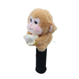 Maxbell Soft Plush Monkey Golf Wood Driver Headcover Golf Club Head Cover for Adults Light Brown