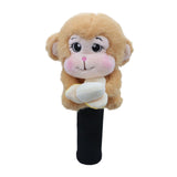 Maxbell Soft Plush Monkey Golf Wood Driver Headcover Golf Club Head Cover for Adults Light Brown