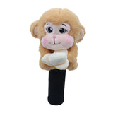 Maxbell Soft Plush Monkey Golf Wood Driver Headcover Golf Club Head Cover for Adults Light Brown