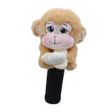 Maxbell Soft Plush Monkey Golf Wood Driver Headcover Golf Club Head Cover for Adults Light Brown