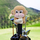Maxbell Soft Plush Monkey Golf Wood Driver Headcover Golf Club Head Cover for Adults Light Brown