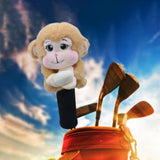 Maxbell Soft Plush Monkey Golf Wood Driver Headcover Golf Club Head Cover for Adults Light Brown