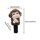 Maxbell Soft Plush Monkey Golf Wood Driver Headcover Golf Club Head Cover for Adults Dark Brown