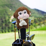 Maxbell Soft Plush Monkey Golf Wood Driver Headcover Golf Club Head Cover for Adults Dark Brown