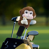 Maxbell Soft Plush Monkey Golf Wood Driver Headcover Golf Club Head Cover for Adults Dark Brown