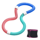 Maxbell Weighted Fitness Hoop with Waist Belt PVC Exercise Hoop for Travel Kids Home 1kg