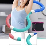 Maxbell Weighted Fitness Hoop with Waist Belt PVC Exercise Hoop for Travel Kids Home 1.2kg