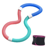 Maxbell Weighted Fitness Hoop with Waist Belt PVC Exercise Hoop for Travel Kids Home 1.5kg