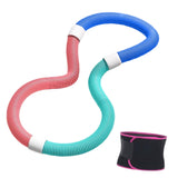 Maxbell Weighted Fitness Hoop with Waist Belt PVC Exercise Hoop for Travel Kids Home 1.5kg