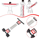 Maxbell Spring Chest Expander Foot Leg with 5 Spring Puller Workout 3 in 1 Exerciser