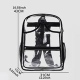Maxbell Tennis Backpack Transparent PVC Large Capacity Tennis Rucksack for Men Women Black