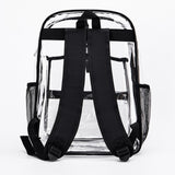 Maxbell Tennis Backpack Transparent PVC Large Capacity Tennis Rucksack for Men Women Black