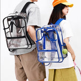 Maxbell Tennis Backpack Transparent PVC Large Capacity Tennis Rucksack for Men Women Black