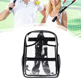 Maxbell Tennis Backpack Transparent PVC Large Capacity Tennis Rucksack for Men Women Black