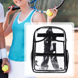 Maxbell Tennis Backpack Transparent PVC Large Capacity Tennis Rucksack for Men Women Black